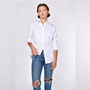 Emily Phillips Girlfriend Shirt in White Oxford